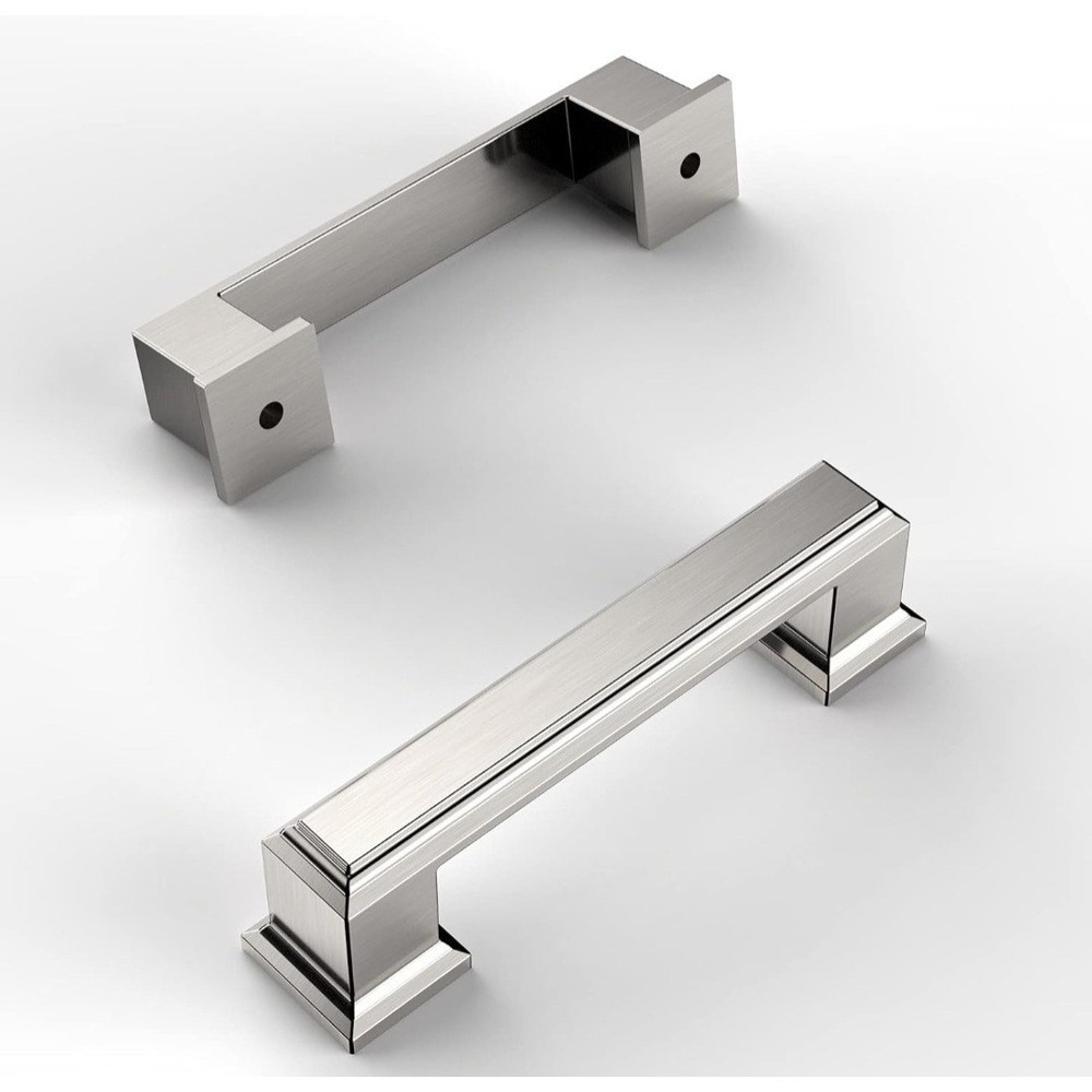 Amerdeco 8 Pack Brushed Satin Nickel Cabinet Pulls 3 Inch(76mm) Hole Center